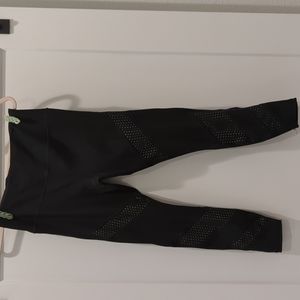 Women's M Lazer Cut High Waisted Patterned Black Leggings